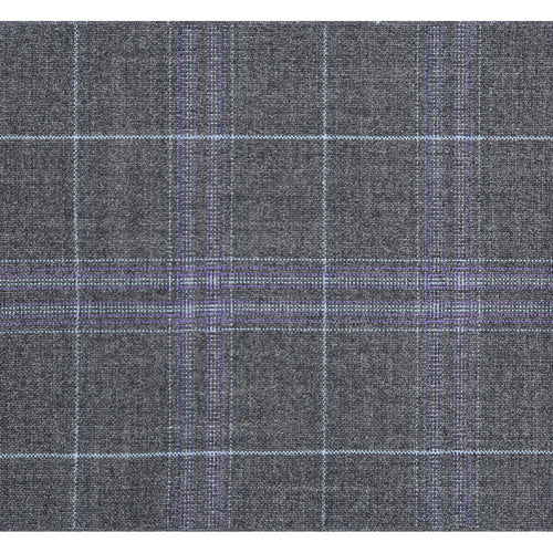 "Classic Fit Men's Two-Button Suit - Dark Grey Windowpane Plaid"