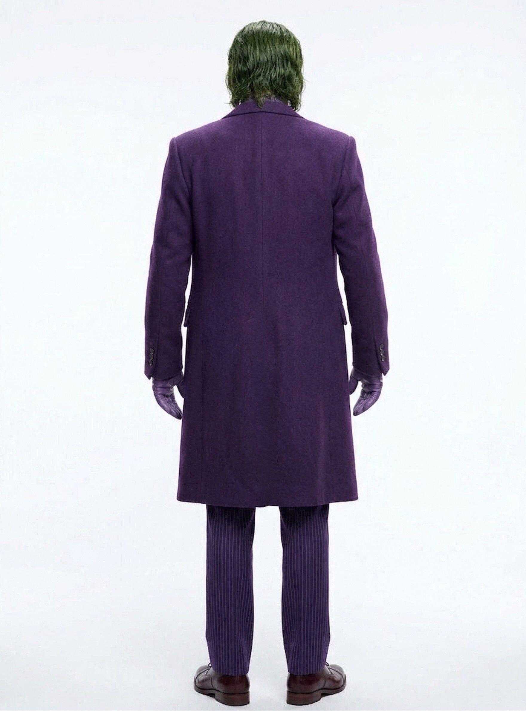 Men’s Purple Overcoat Joker Folie à Deux Arthur Fleck Inspired Long Coat – Classic Costume Trench Coat, Stylish Winter Party Wear Jacket - Coat Size 38