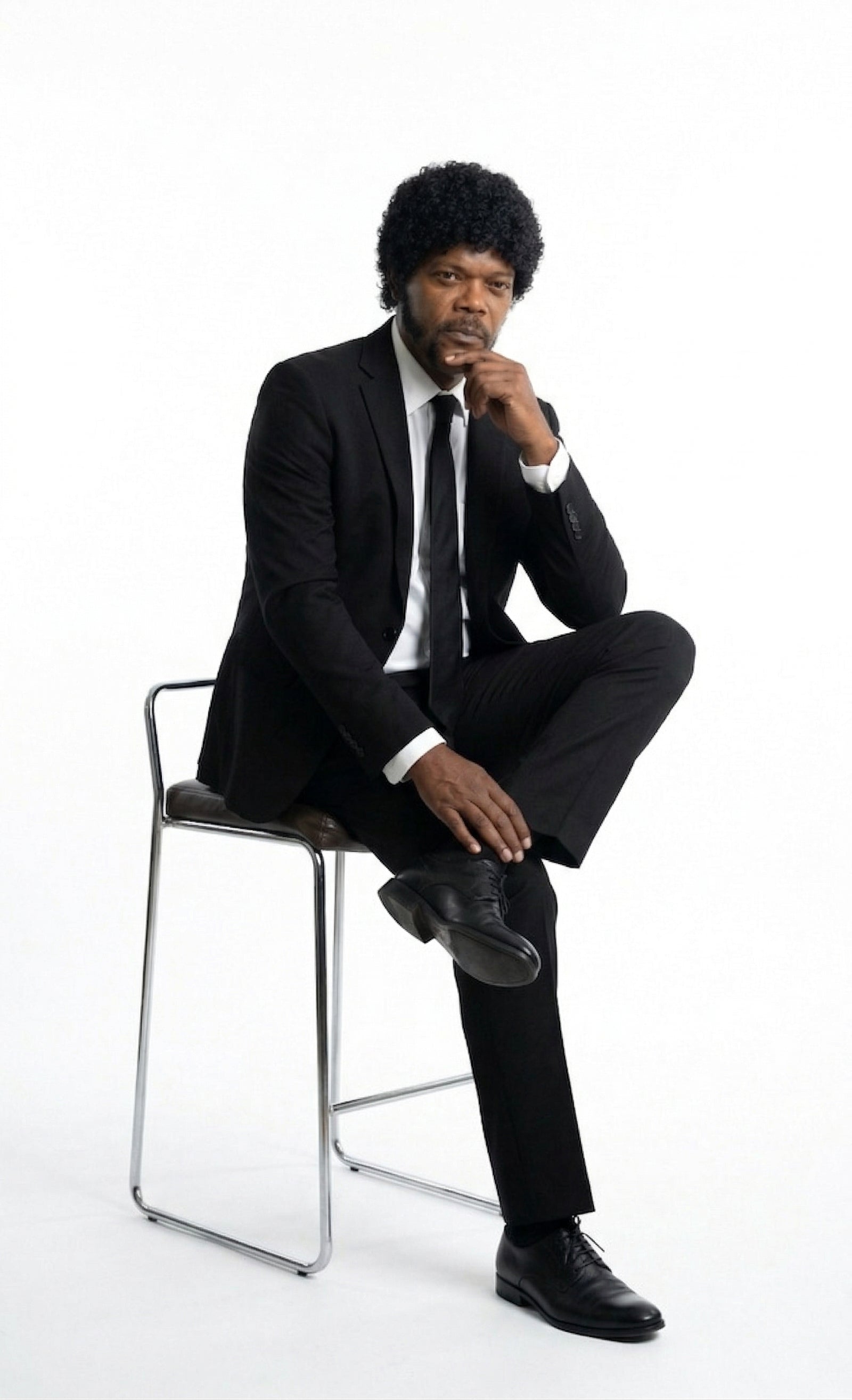 Mens Black Blazer – Jules Winnfield Inspired Pulp Fiction Style Classic Formal Blazer for Men Vintage Retro Jacket - 36 Short