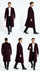 Men’s Burgundy Long Coat – Classic Fit Wool Blend Overcoat - Topcoat Full length