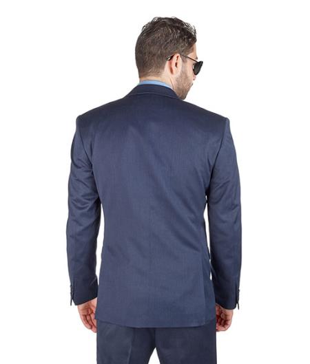 Men Dark Navy Blue Suit For Men 3 Piece Suit Slim Fit With Double Vested - L or Large