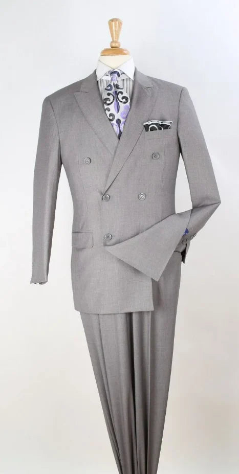 Apollo King Men's 2pc Double Breasted Outlet Suit Pleated Pants - 40L