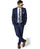Cheap Priced Suit – Men's 2 Button Slim Fit Dark Navy Blue Pinstripe Skinny Style Suit with Flat Front Pants