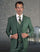 Mens 2 Button Slim Fit Vested Wool Suit in Forest Green