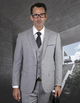 100 Percent Wool Suit - Mens vested Wool Business Grey Suits