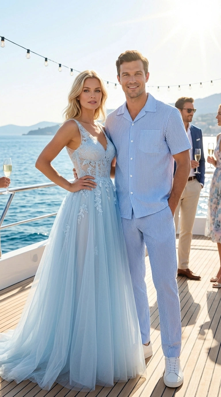 Mens Light Blue Seersucker Walking Suit Set – Casual Summer Short Sleeve Outfit with Matching Pants Lightweight Two Piece Set - S
