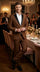 Men’s Light Brown Vested Piece Suit – Elegant Formal Suit with Contrast Lapel for Wedding, Party