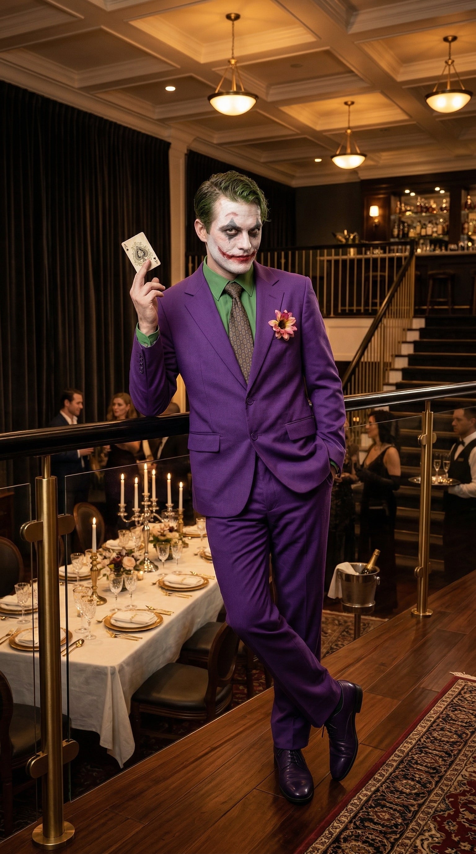 Men’s Purple Joker Blazer Dark Knight Inspired Jacket – Classic Villain Style Party Blazer, Halloween Costume Suit Jacket, Stylish Themed Wear - 36 Short