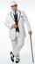 Men’s White Pinstripe 1920s Gangster 3 Piece Suit, Black Contrast Formal Costume Suit for Parties, Prom, Weddings, and Theme Events