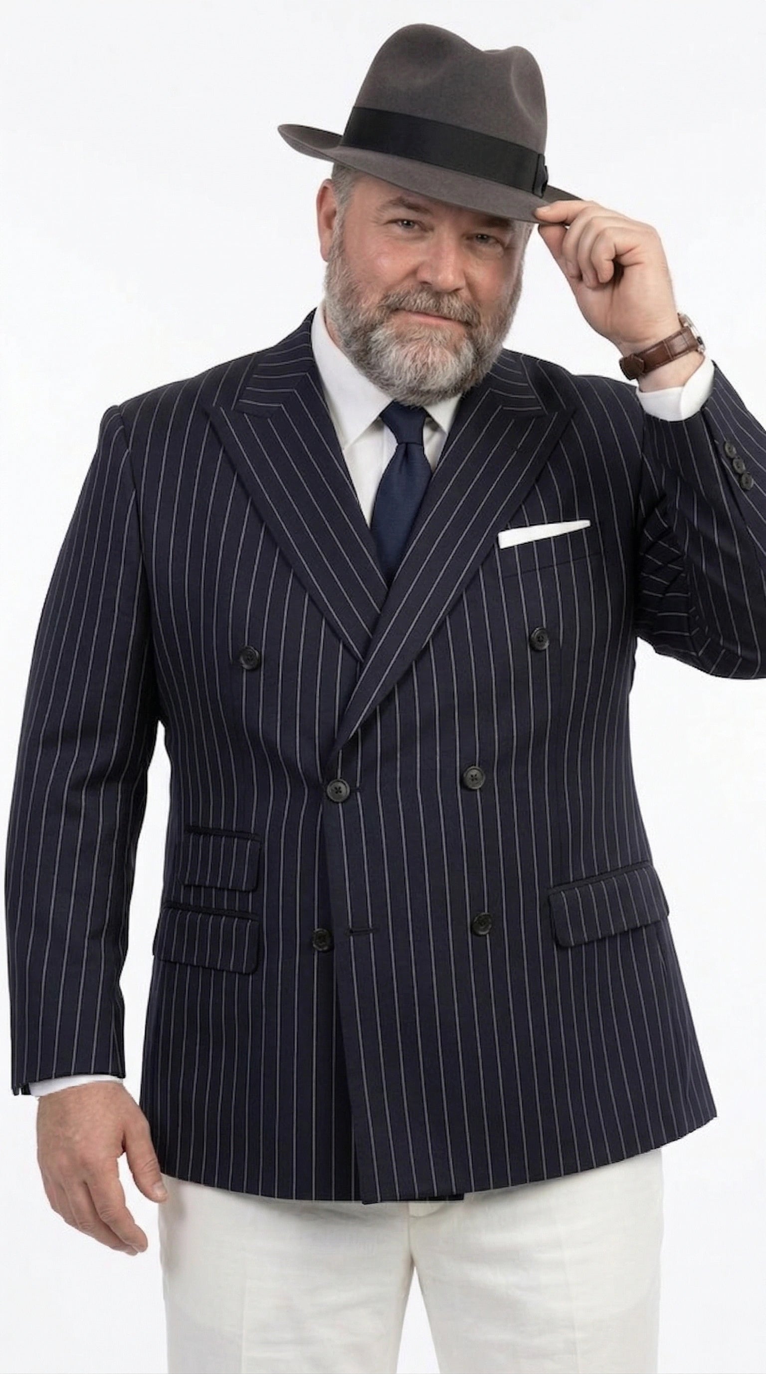 Men’s Black Pinstripe Blazer 1920s Gangster Mob Boss Style Jacket – Classic Double Breasted Vintage Suit Blazer, Formal Party Costume Wear - 36 Short