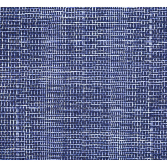 "Light Blue Slim Fit Men's Suit - Two Button, Summer Plaid Windowpane"