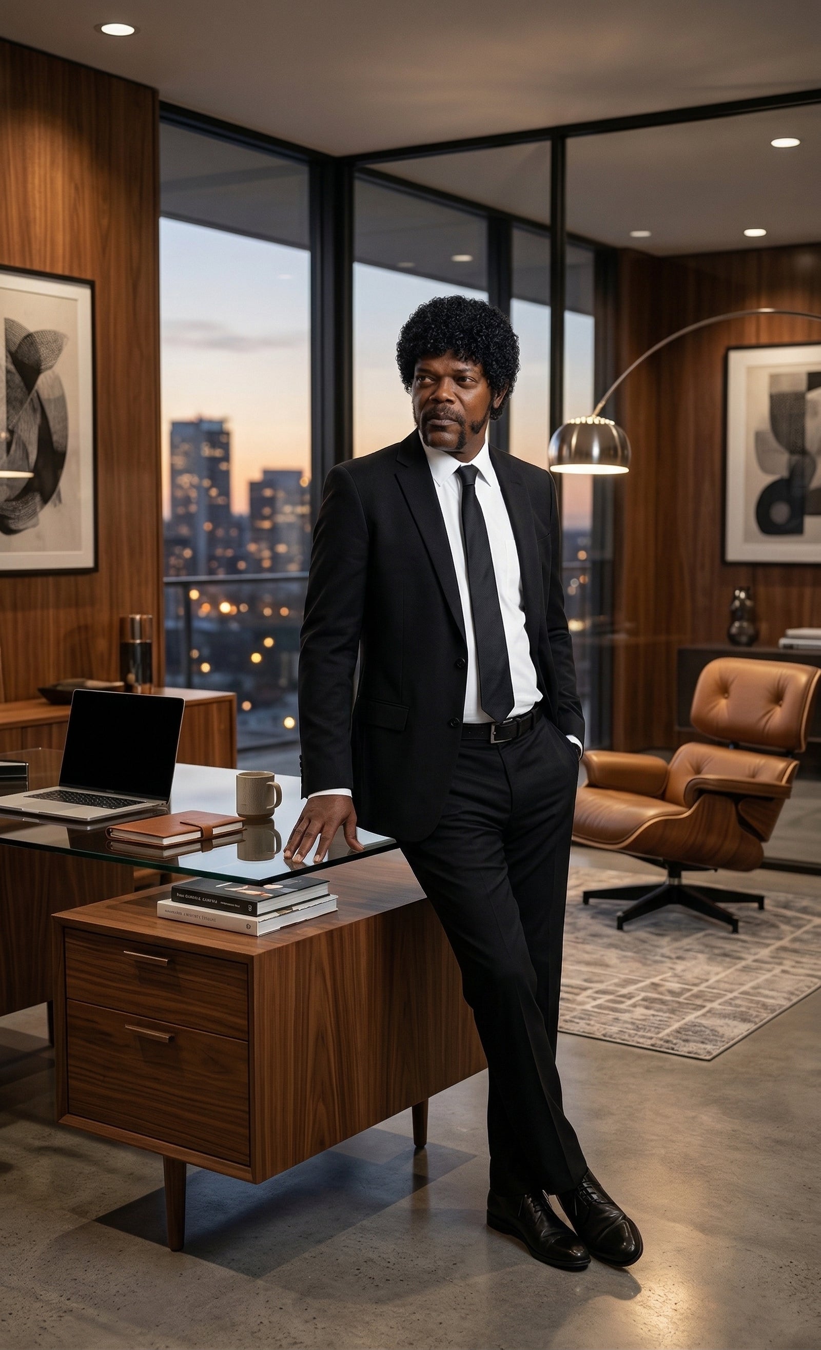 Mens Black Blazer – Jules Winnfield Inspired Pulp Fiction Style Classic Formal Blazer for Men Vintage Retro Jacket - 36 Short