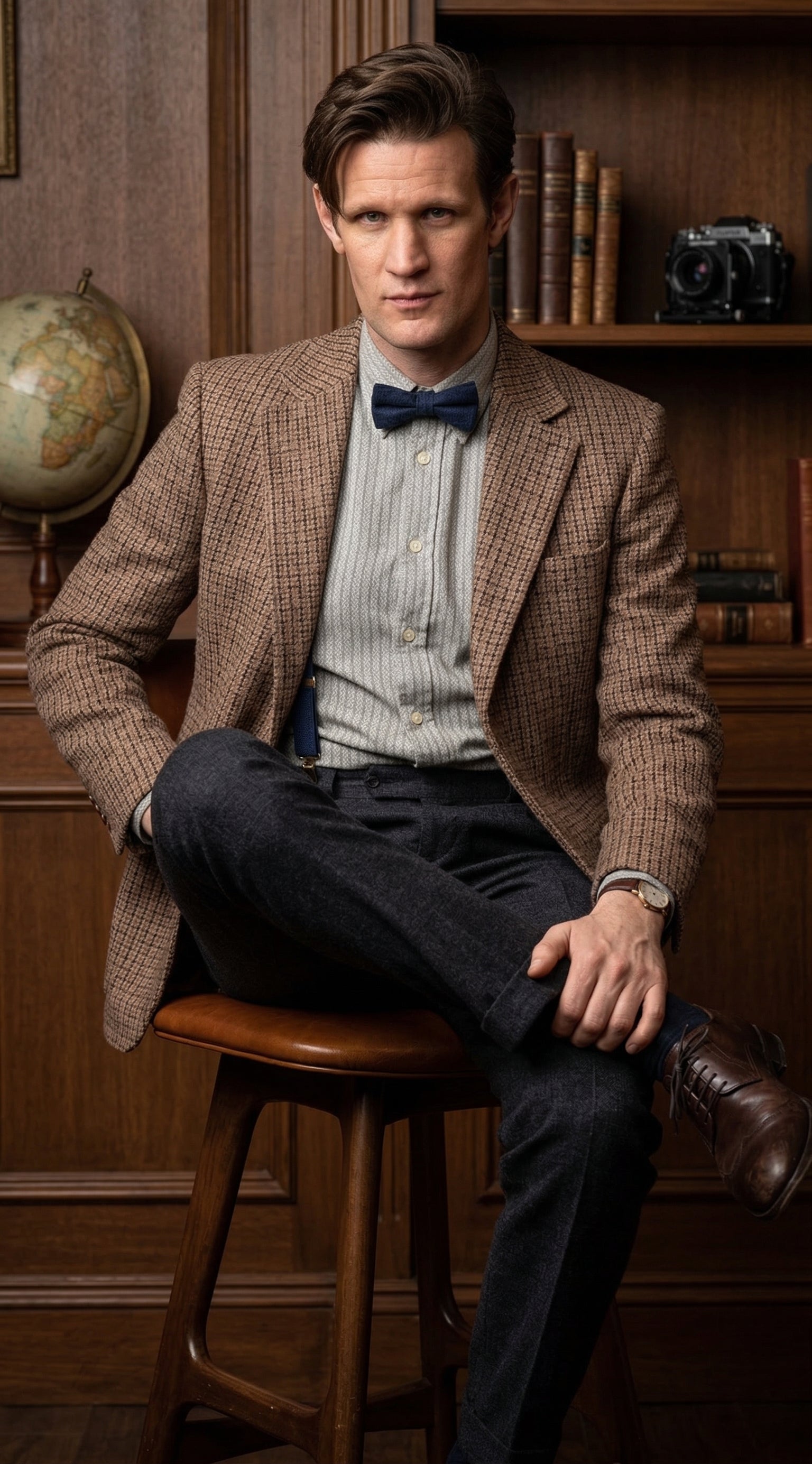 Men’s Brown Tweed Blazer Matt Smith Inspired Jacket – Classic Vintage Style Casual Formal Blazer, Smart Office Party Wear - 36 Short