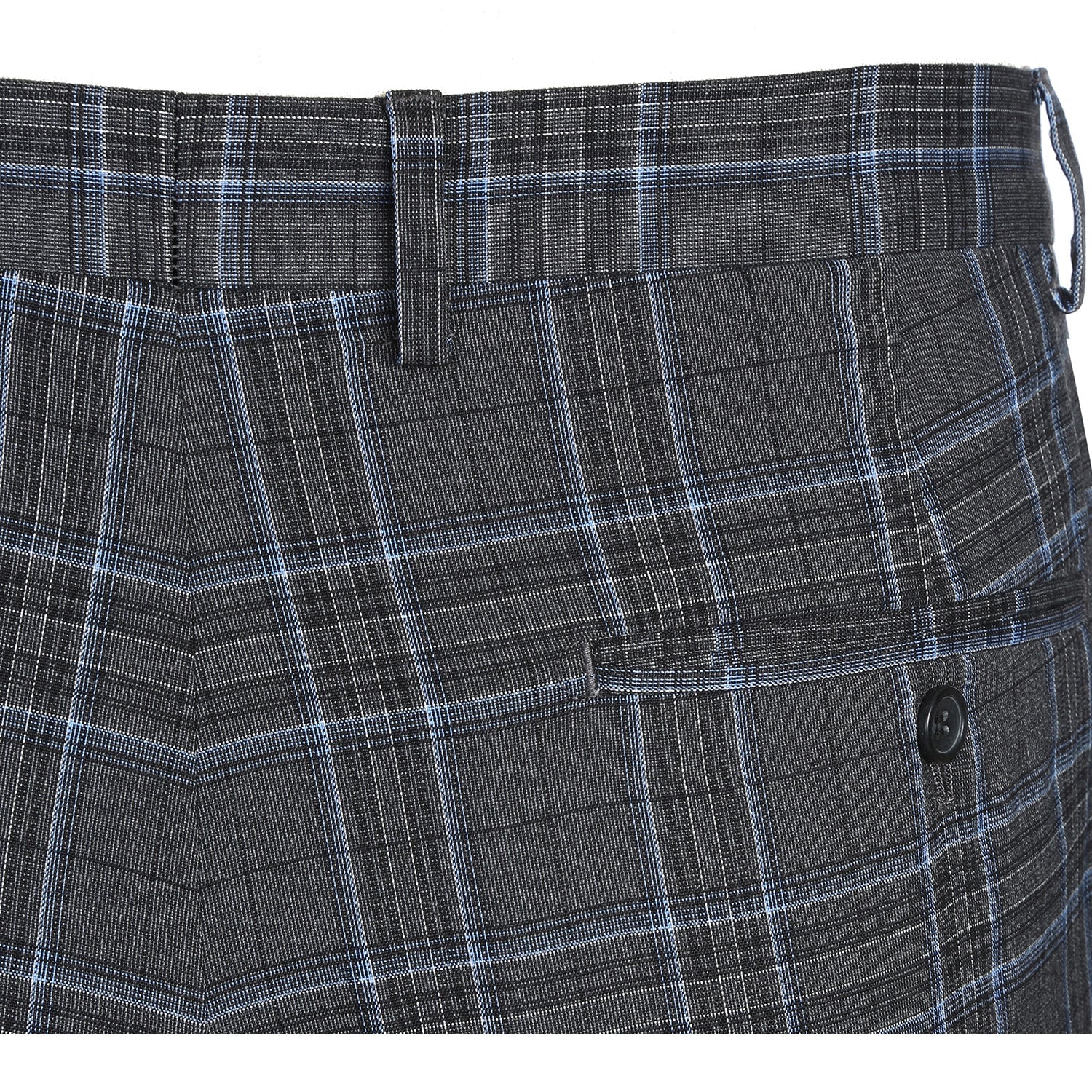 293-28 Men's Slim Fit Checked Suits - 38Lx32W