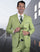Mens 2 Button Slim Fit Vested Suit in Pistachio Light Green
