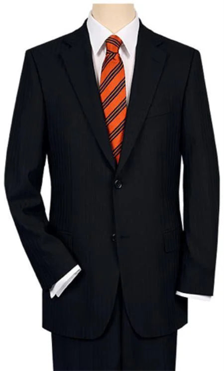 Cheap Priced Suit Men's 2 Button Slim Fit Black Dress Suit with Flat Front Pants, Matching White Shirt & Tie Discounted Clearance Sale