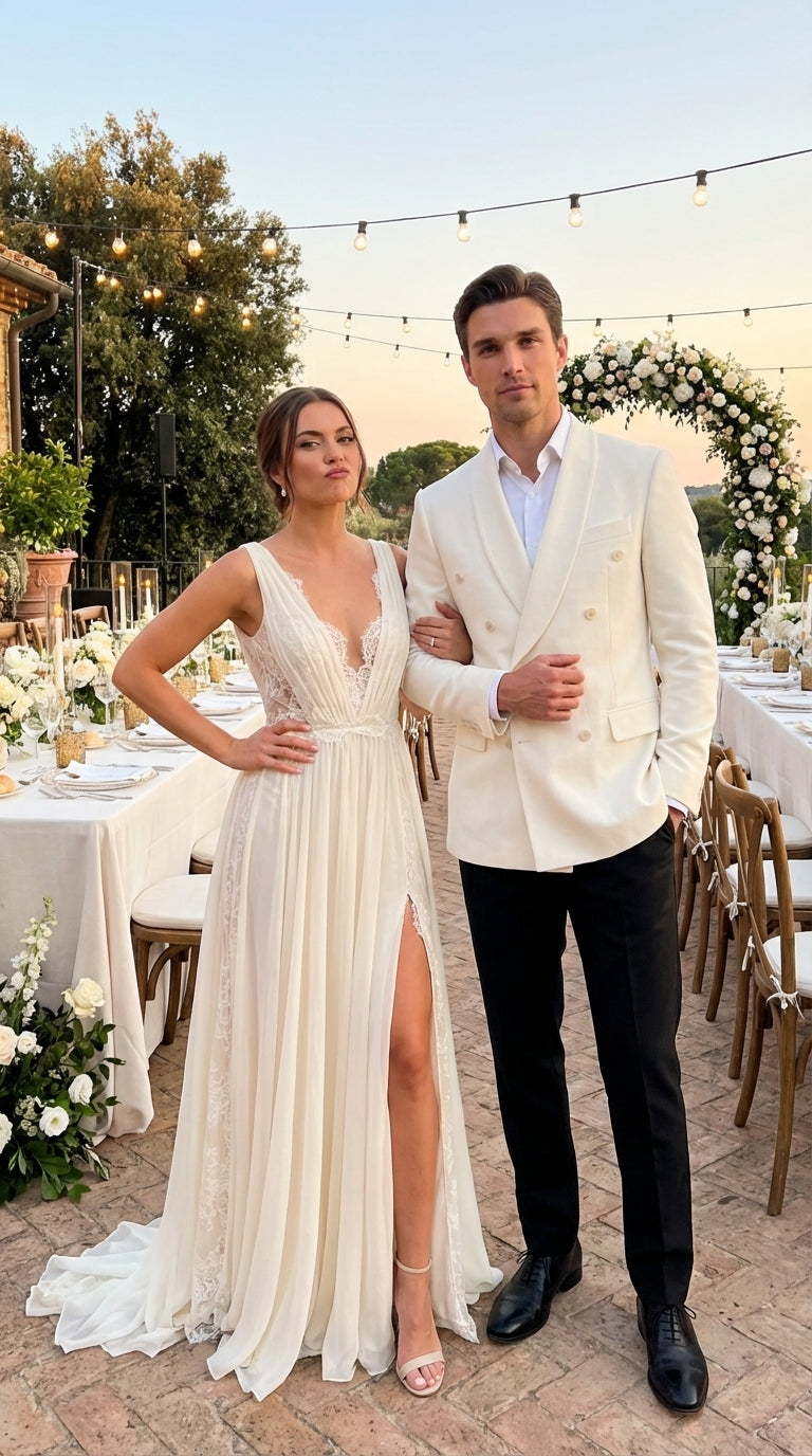 Mens Ivory Dinner Jacket Blazer – Elegant Ivory Cream Off White Formal Blazer Wedding Tuxedo Jacket Evening Wear - 36 Short