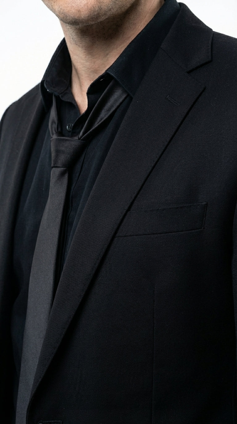 Mens Black Blazer – John Wick Inspired Classic Formal Blazer for Men Sleek Action Style Evening Jacket - 36 Short