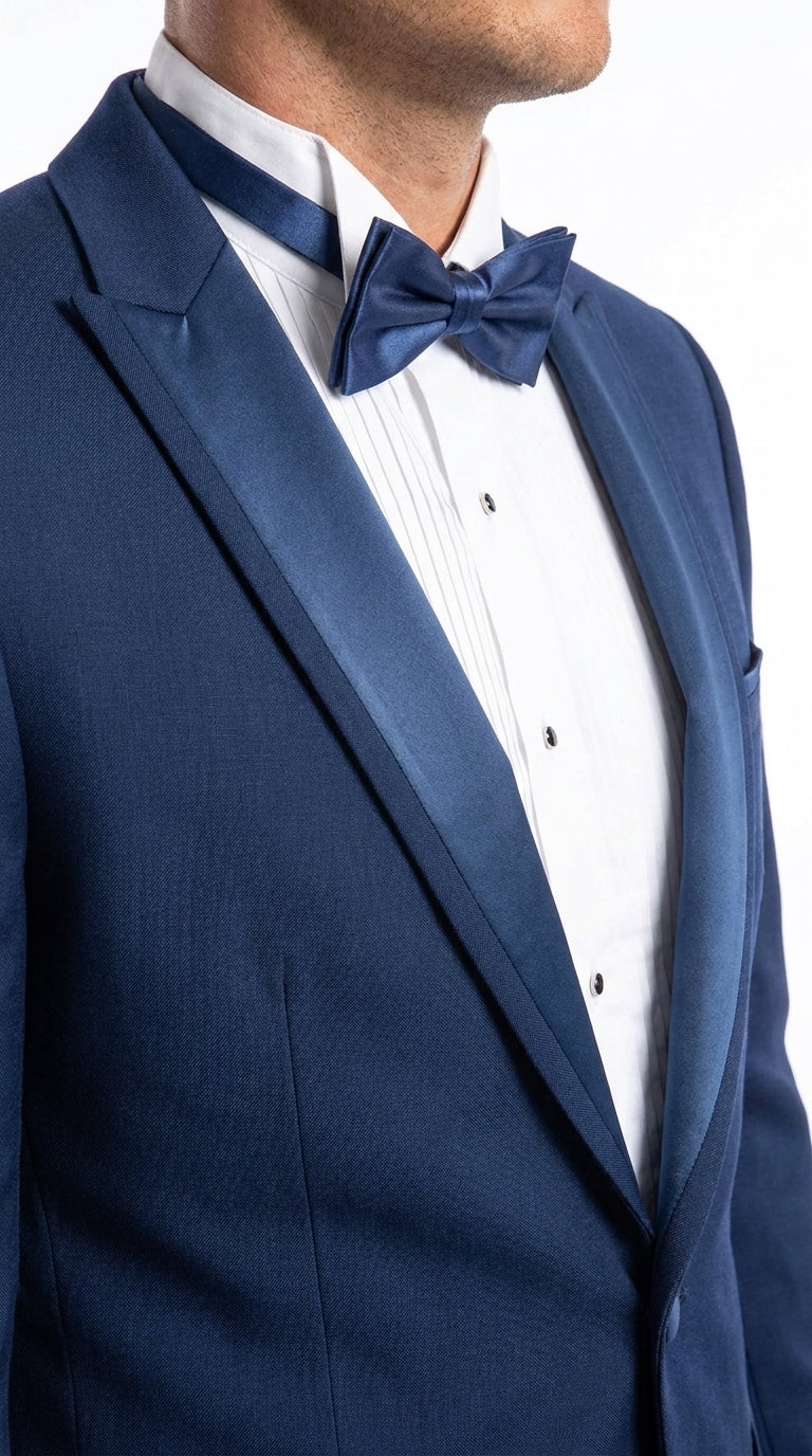 Men’s Saphire Indigo Blue Western Tuxedo Suit, Formal Wedding Prom Cowboy Tuxedo with Blue