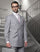 Mens Classic Wool Double Breasted Suit in Grey