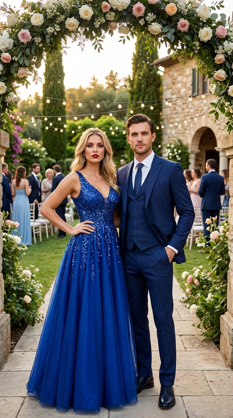 Men’s Cobalt Blue 3 Piece Suit – Indigo Light Blue Pinstripe Formal Suit with Vest for Wedding, Business Modern Fit Two buttons - 34 Short or Extra Small