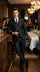 Men’s Black Shiny 3 Piece Tuxedo Groom Suit, Formal Vest Suit for Weddings, Prom, Black Tie Events, Black Lapel