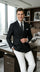 Men’s Black Double Breasted Blazer, Formal Wedding Business Casual Sport Coat Jacket