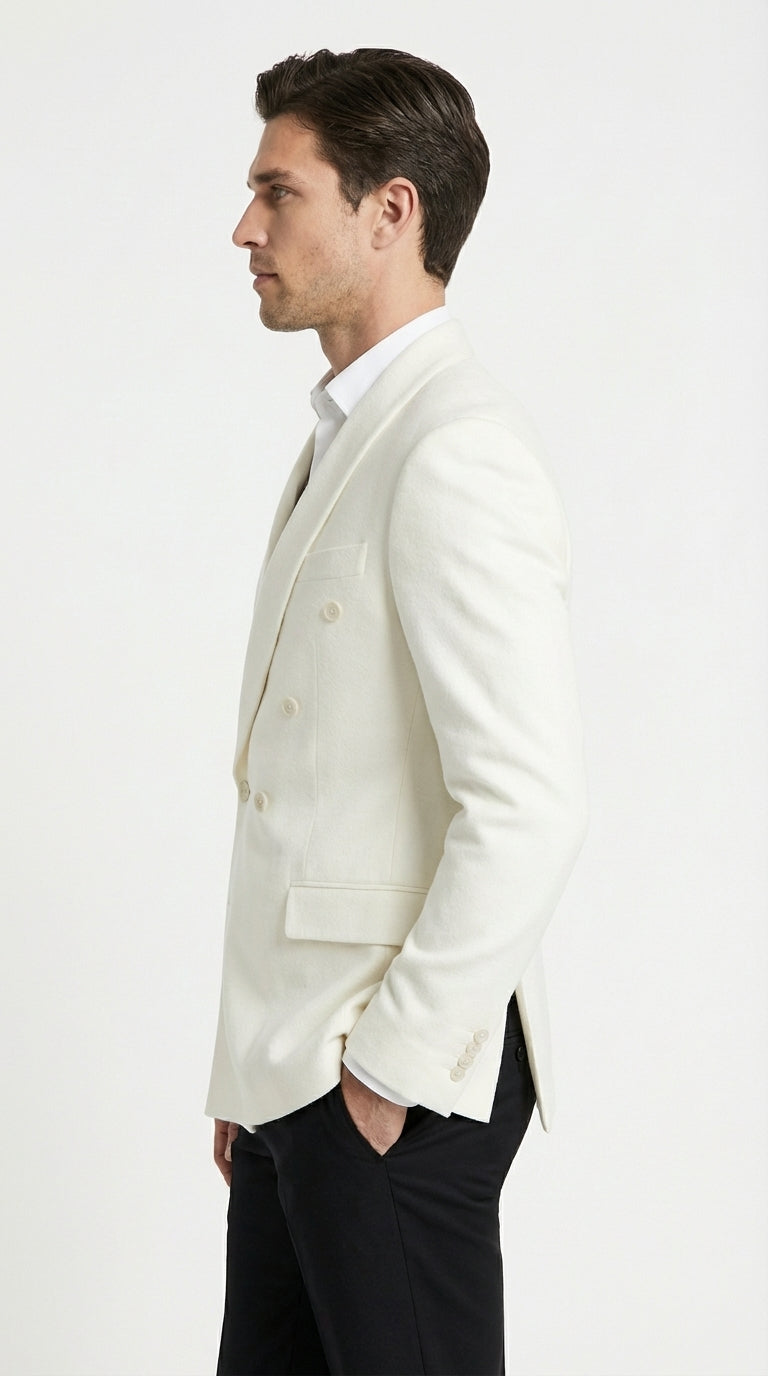 Mens Ivory Dinner Jacket Blazer – Elegant Ivory Cream Off White Formal Blazer Wedding Tuxedo Jacket Evening Wear - 36 Short