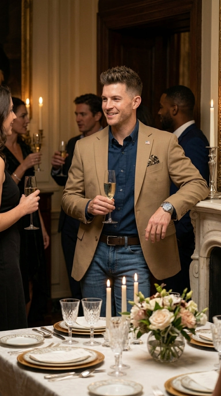 Mens Khaki Camel Bronze Taupe Blazer, Classic Business Casual Wedding Sport Coat Jacket in Tan Color - 36 Short