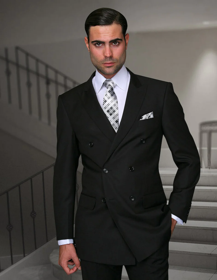 Black Double Breasted Suit
