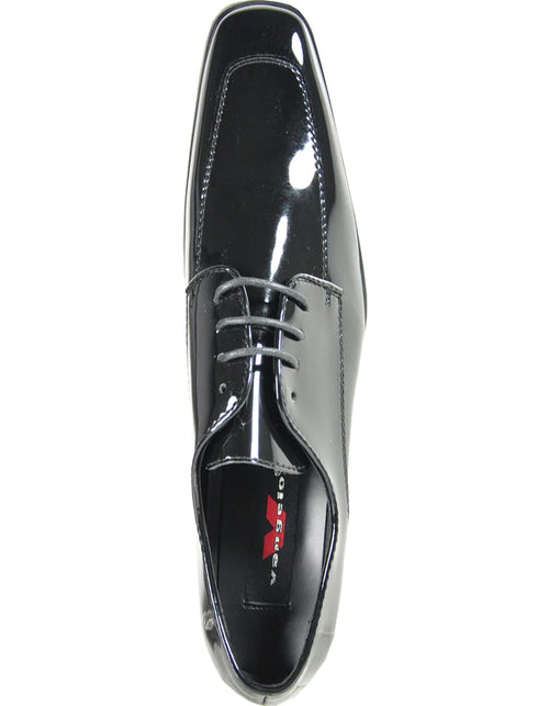 Black Men's Classic Moc Toe Patent Tuxedo Prom 2026 Shoe