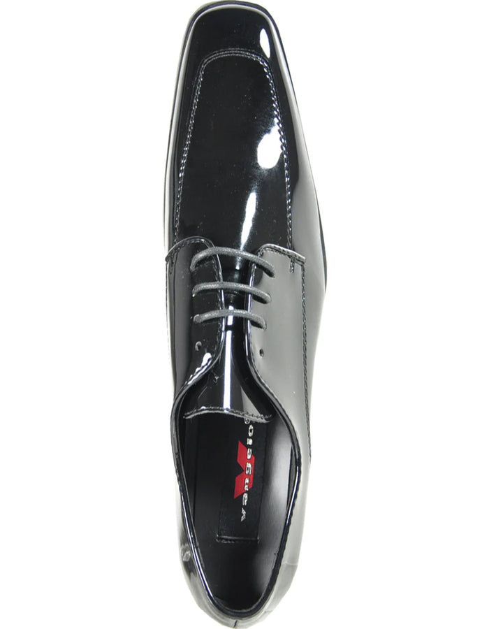 Black Men's Classic Moc Toe Patent Tuxedo Prom 2026 Shoe