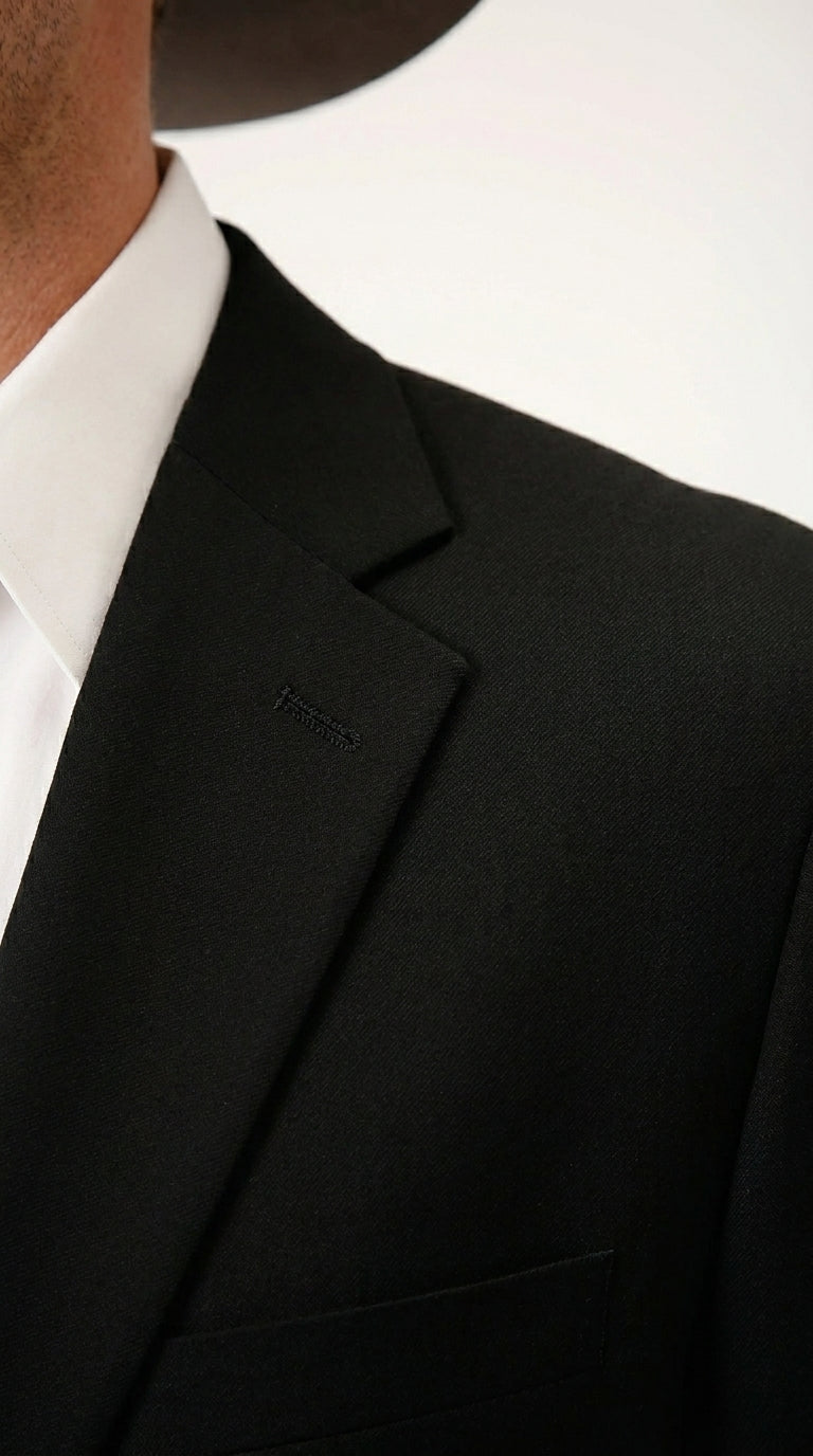 Men’s Black Linen Western Cowboy Blazer – Lightweight Formal Blazer Jacket for Wedding - Country Summer Jacket - 36 Short