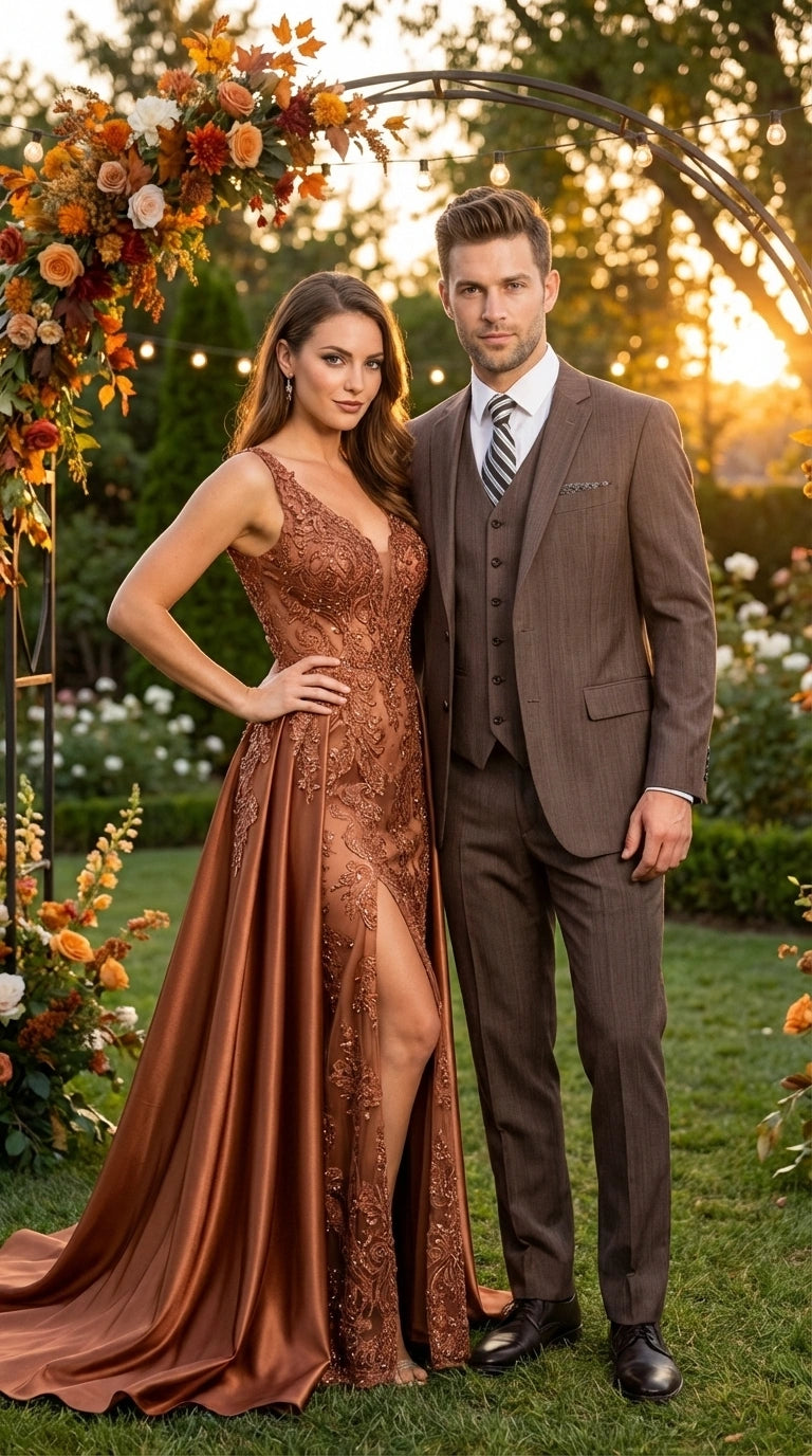 Men’s Brown Sharkskin 3 Piece Suit – Textured Two Button Vested Business Formal Suit for Wedding, Party Wear Vested - 34 Short or Extra Small