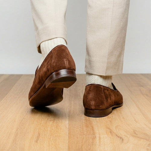 Zelli Bruno Brown Suede Loafer | Handcrafted Italian Dress Shoe