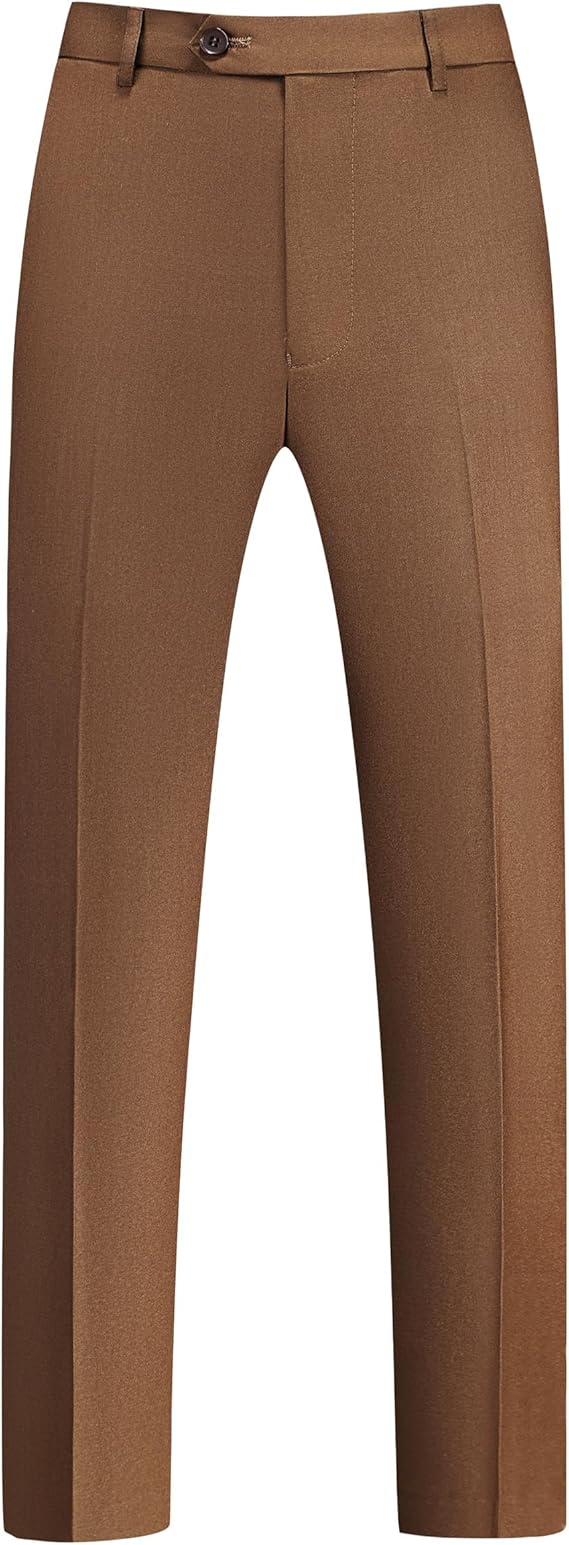Mens Dress Pants Front Flat Fit Casual Pants - dress size pants : 28 Unfinished bottom