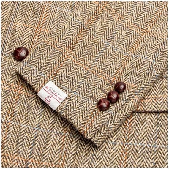 Walker and Hawkes Harris Tweed Blakemore Blazer for Men - Hand-Woven Wool Tweed Jacket with Polyester Lining, Regular Fit - 36 Short