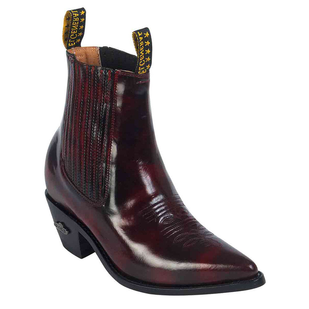 Men's Pointed Toe Western Ankle Boot - Wine