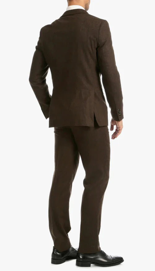 1920's Men's Clothing - Tweed Suit - Herringbone 1920s Mens Suit  - Vintage Cognac  Suit - 38 Short Jacket+32 Waist Adjustable 28to34)(Height: 5 4 to5 7 )(Neck  15-16.5)S-M)