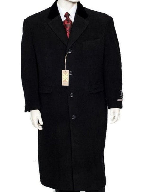 Black Cashmere Chesterfield Overcoat â€“ 1920s Full Length Topcoat