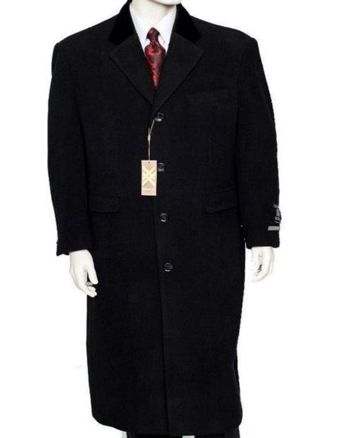Black Cashmere Chesterfield Overcoat â€“ 1920s Full Length Topcoat