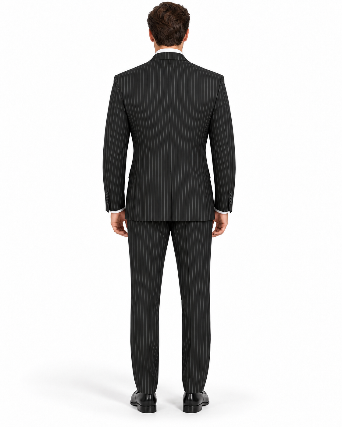 Black Pinstripe Suit - Gangster Suit - 1920's Suit - Double Breasted Suit