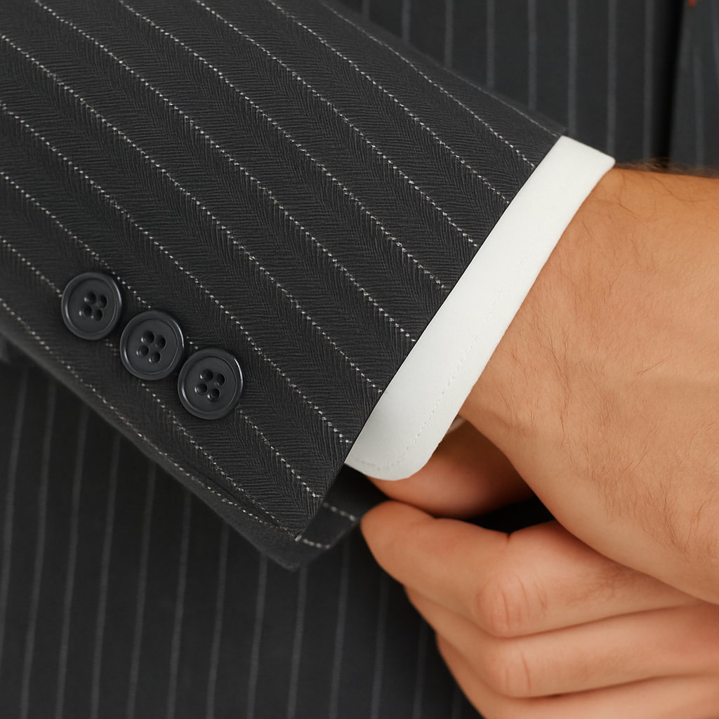 1920s Mens Suit - 1920s Mens Outfit - 1920s costume Bold Pinstripe Wide Suit in Grey suit - New Arrival - 38 Short Jacket+32 Waist Adjustable 28to34)(Height: 5 4 to5 7 )(Neck  15-16.5)S-M)