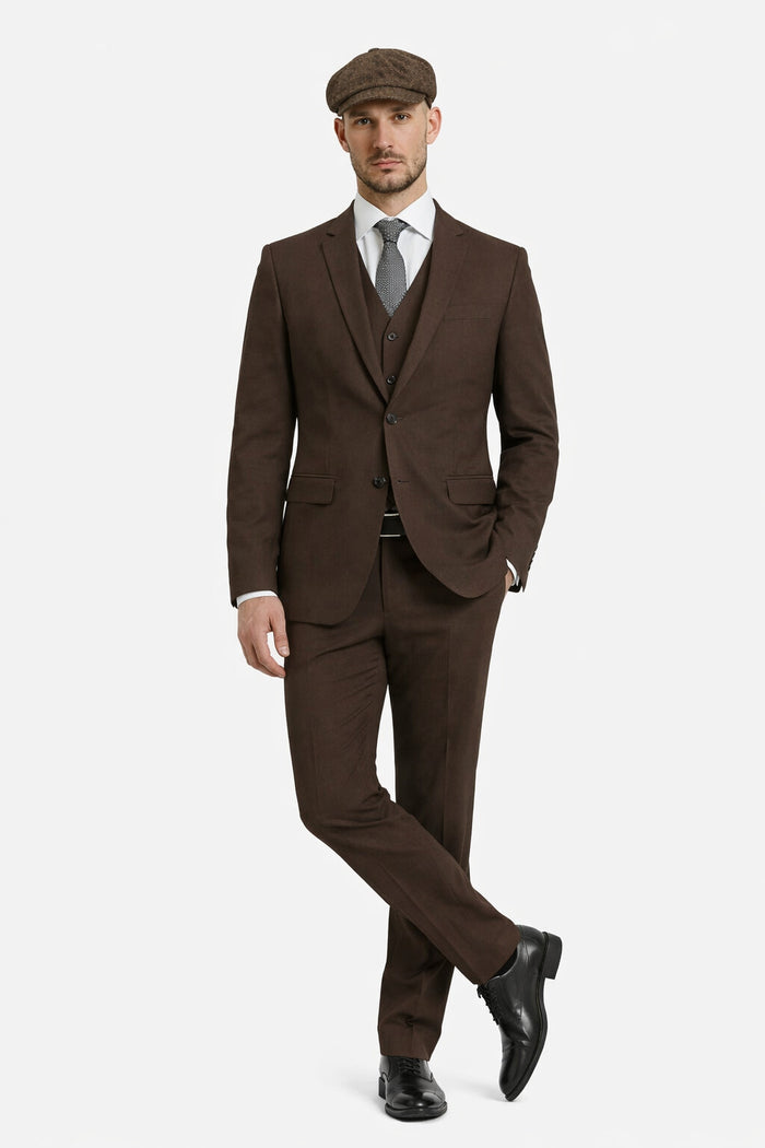 1920's Men's Clothing - Tweed Suit - Herringbone 1920s Mens Suit  - Vintage Cognac  Suit