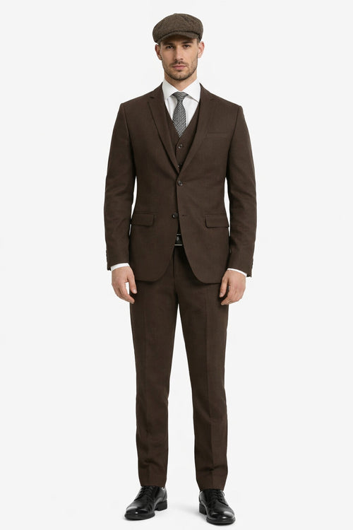 1920's Men's Clothing - Tweed Suit - Herringbone 1920s Mens Suit  - Vintage Cognac  Suit