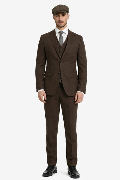 1920's Men's Clothing - Tweed Suit - Herringbone 1920s Mens Suit  - Vintage Cognac  Suit