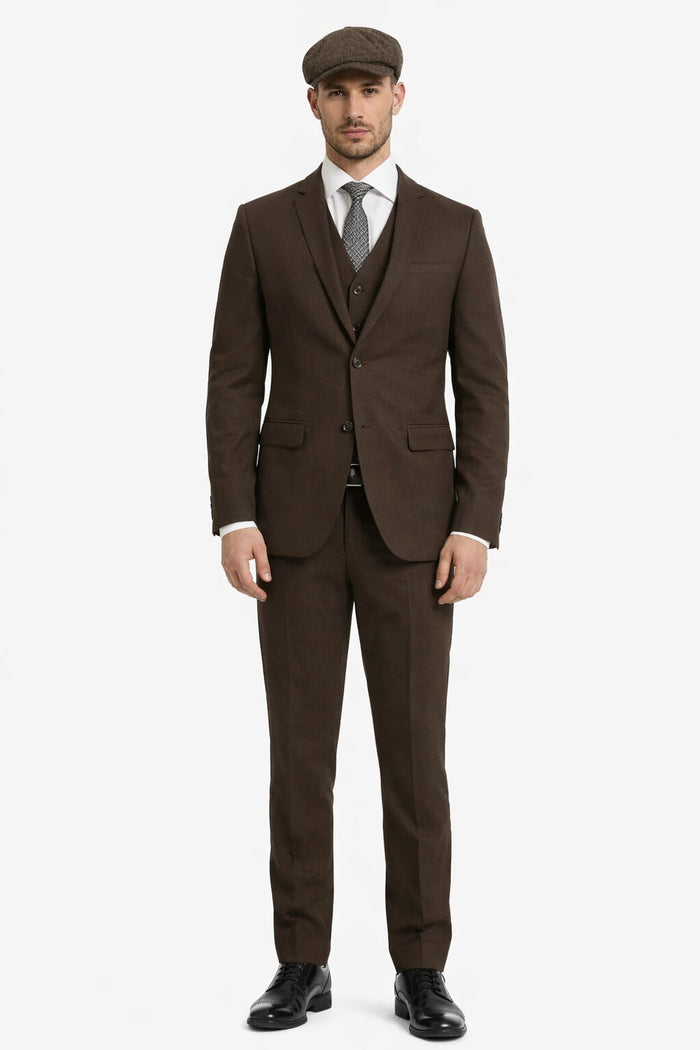 1920's Men's Clothing - Tweed Suit - Herringbone 1920s Mens Suit  - Vintage Cognac  Suit