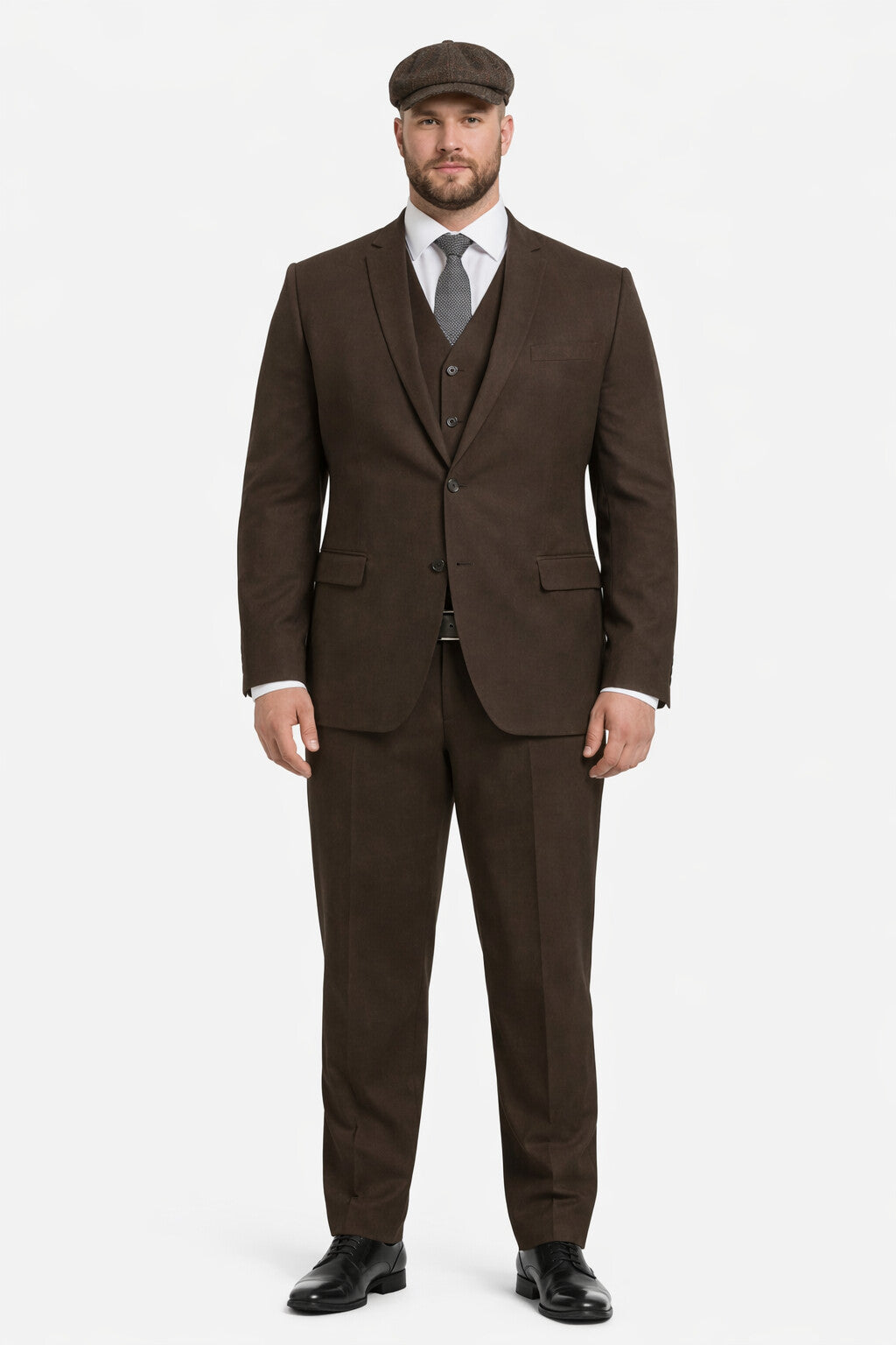 1920's Men's Clothing - Tweed Suit - Herringbone 1920s Mens Suit  - Vintage Cognac  Suit - 38 Short Jacket+32 Waist Adjustable 28to34)(Height: 5 4 to5 7 )(Neck  15-16.5)S-M)