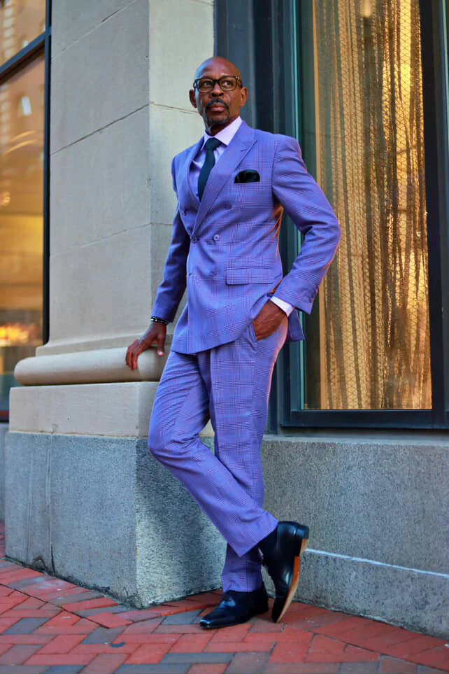 Mens Easter Suit - Jacket and Pants in Summer Color Light Purple Modern Fit Light Weight - 34 Short or Extra Small