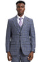 Men's Stacy Adams Two Button Vested Glen Plaid Check Suit in Grey